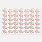 Spring Tea Party Roze theepotten en Rozen Inpakpapier Vel (Voorkant 2)