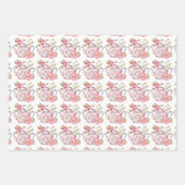 Spring Tea Party Roze theepotten en Rozen Inpakpapier Vel (Voorkant)