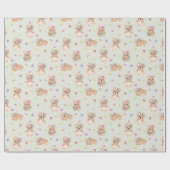 Spring teddy bear cadeaupapier (Vlak)