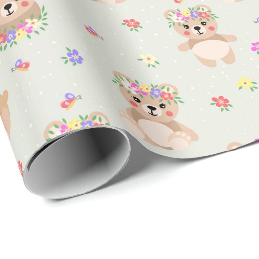 Spring teddy bear cadeaupapier (Rol Hoek)