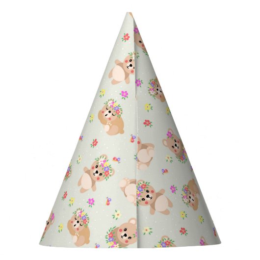 Spring teddy bear feesthoedjes (Achterkant)