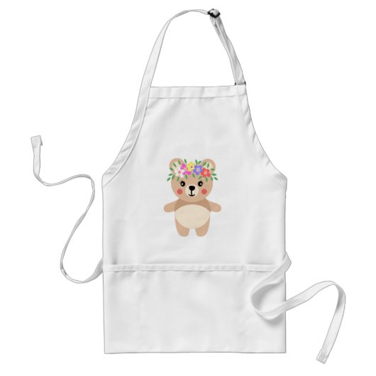Spring teddy bear standaard schort (Voorkant)