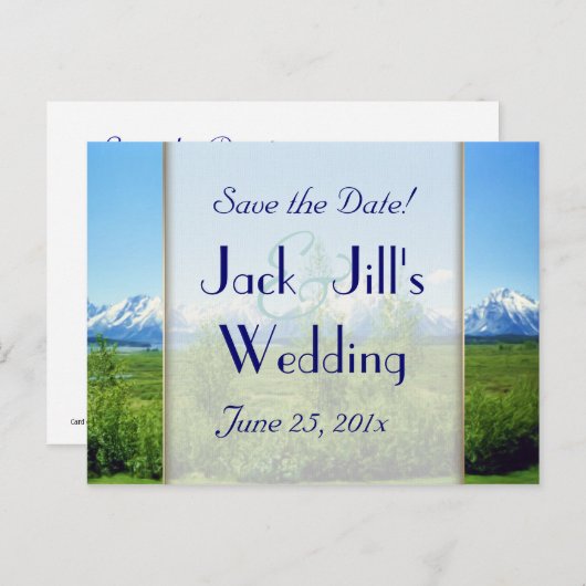 Spring Tetons BRUILOFT Save the date Aankondigingskaart (Voorkant / Achterkant)