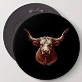Spring Texas langhoorn Ronde Button 6,0 Cm (Voorkant /achterkant)