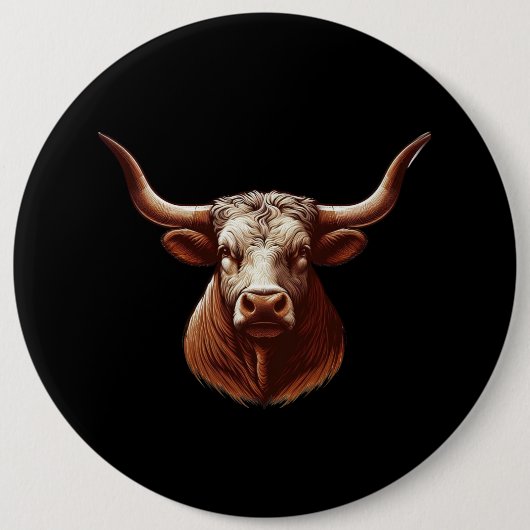 Spring Texas langhoorn Ronde Button 6,0 Cm (Voorkant)