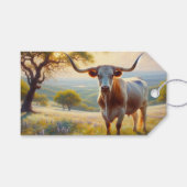 Spring Texas longhorn koe Cadeaulabel (Voorkant (Horizontaal))