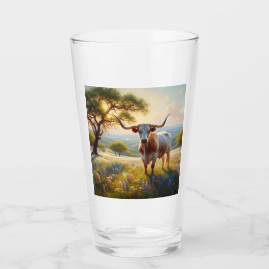Spring Texas longhorn koe Glas (Voorkant)