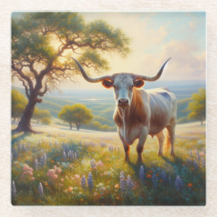 Spring Texas longhorn koe Glazen Onderzetter