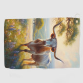 Spring Texas longhorn koe Golfhanddoek (Horizontaal)