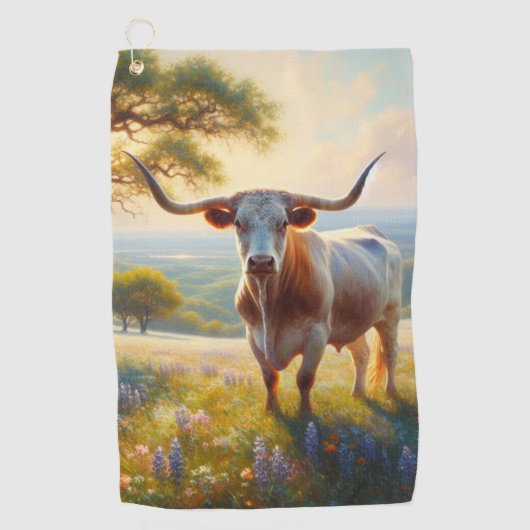 Spring Texas longhorn koe Golfhanddoek (Voorkant)