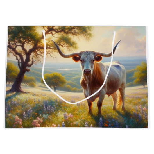 Spring Texas longhorn koe Groot Cadeauzakje (Voorkant)