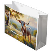 Spring Texas longhorn koe Groot Cadeauzakje (Voorkant Gekanteld)