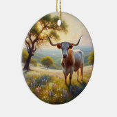Spring Texas longhorn koe Keramisch Ornament (Rechts)