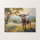 Spring Texas longhorn koe Legpuzzel (Horizontaal)