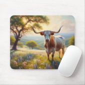 Spring Texas longhorn koe Muismat (Met muis)