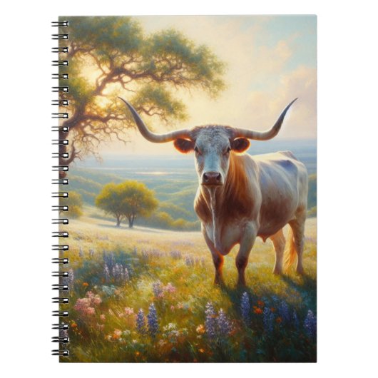 Spring Texas longhorn koe Notitieboek (Voorkant)