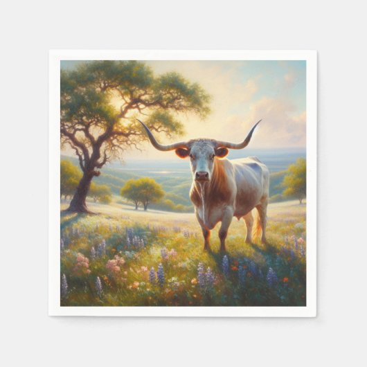 Spring Texas longhorn koe Servet (Voorkant)