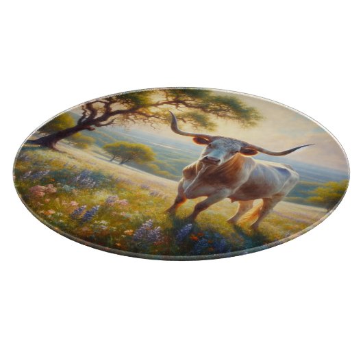 Spring Texas longhorn koe Snijplank (Hoek)