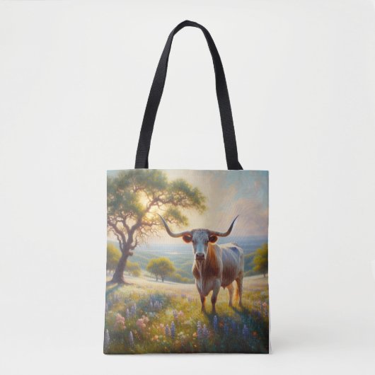 Spring Texas longhorn koe Tote Bag (Voorkant)