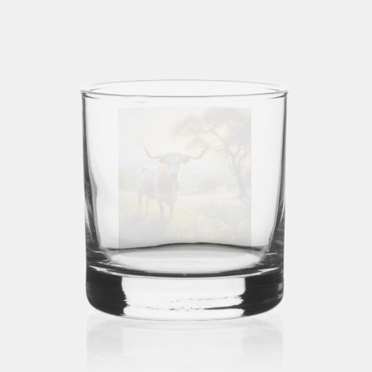 Spring Texas longhorn koe Whisky Glas (Voorkant)