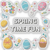 Spring Time Easter | Pascua Primavera Sticker (Voorkant)