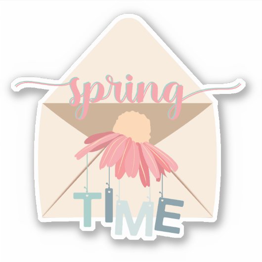 Spring Time Floral Envelope Sticker (Voorkant)