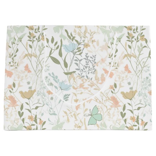 Spring Time Floral Pattern 01 - Large Gift Bag Groot Cadeauzakje (Voorkant)