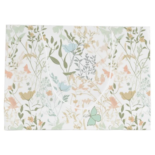 Spring Time Floral Pattern 01 - Large Gift Bag Groot Cadeauzakje (Achterkant)