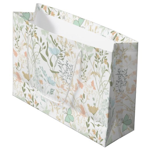 Spring Time Floral Pattern 01 - Large Gift Bag Groot Cadeauzakje (Voorkant Gekanteld)