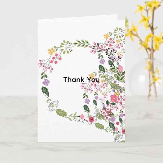 Spring Time Flowers Thank You  Kaart (Gele Bloem)