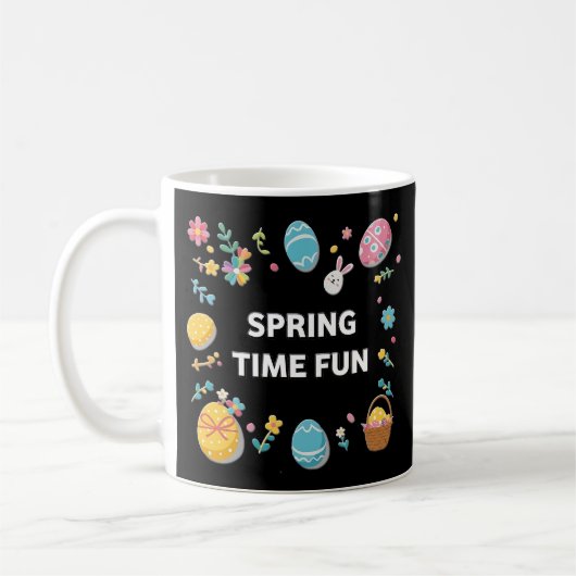 Spring Time Fun Flowers and Easter Eggs Coffee Mug Koffiemok (Links)