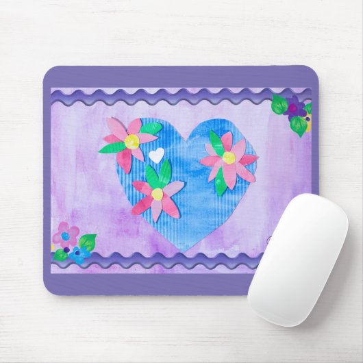 Spring Time Heart - Kinder kunst voor CHOC Muismat (Met muis)