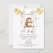Spring Time HedgeHog Floral Baby shower Kaart (Voorkant)