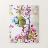 Spring Tit Bird Spring Blue Natuur Branch Jigzaag Legpuzzel (Verticaal)