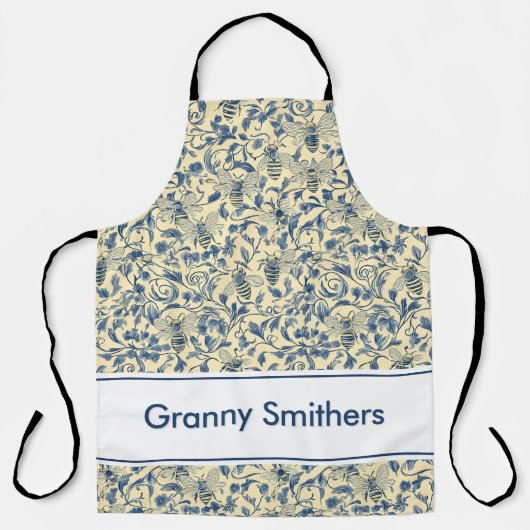 Spring Toile Oven Mitt & Pot Holder Set Schort (Voorkant)