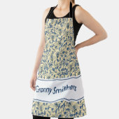 Spring Toile Oven Mitt & Pot Holder Set Schort (Insitu)