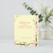 Spring Tortelduifjes Creamy Wedding Dank je Bedankkaart (Staand voorkant)