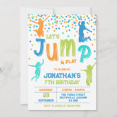 Spring trampoline stuitpartij kinderen verjaardag  kaart (Voorkant)