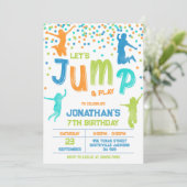 Spring trampoline stuitpartij kinderen verjaardag  kaart (Staand voorkant)