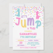 Spring trampoline stuitpartij kinderverjaardag kaart (Voorkant)