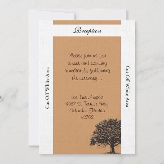 Spring Tree Brown/Black Bruiloft Receptie Kaart (Voorkant)