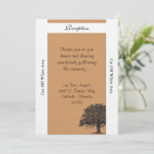 Spring Tree Brown/Black Bruiloft Receptie Kaart (Staand voorkant)