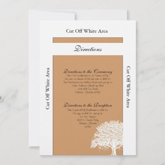 Spring Tree Brown/White Wedding Routebeschrijving Kaart (Voorkant)