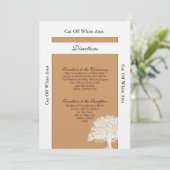 Spring Tree Brown/White Wedding Routebeschrijving Kaart (Staand voorkant)