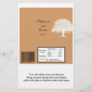 Spring Tree Bruin/Wit Bruiloft Grote Bar Wrapper Flyer