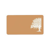 Spring Tree Bruin/Wit Bruiloft Mailing Adres Etiket (Voorkant)