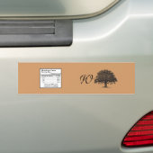 Spring Tree Bruin/Zwart Bruiloft Water Flessenetik Bumpersticker (Op auto)