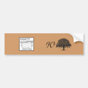 Spring Tree Bruin/Zwart Bruiloft Water Flessenetik Bumpersticker