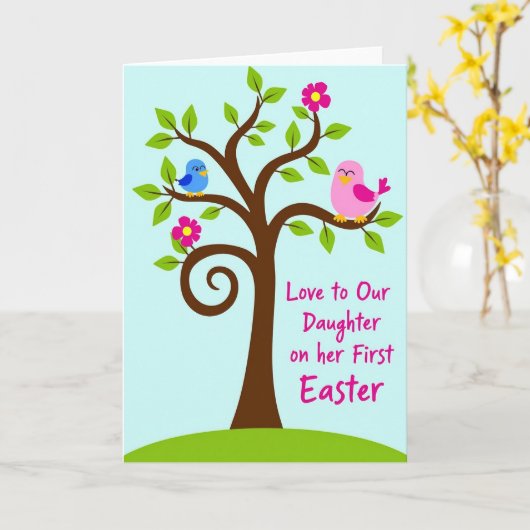 Spring Tree Daughter Easter Card Kaart (Gele Bloem)