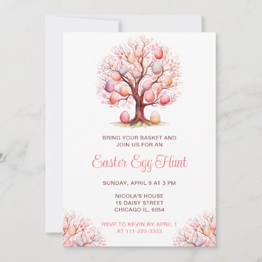 Spring Tree Easter Egg Hunt Kaart (Voorkant)